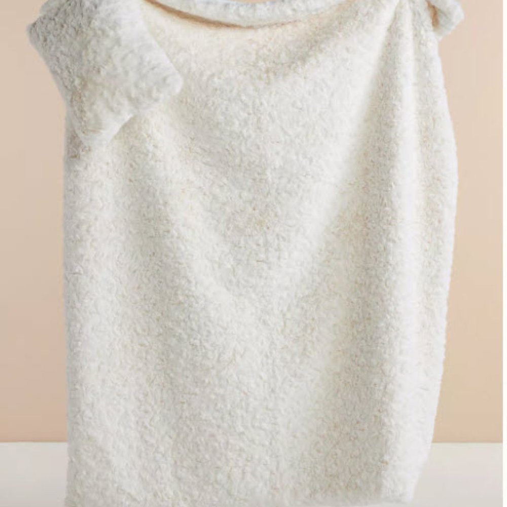 Anthropologie Faux Fur Blanket & Pillow Gift Bundle